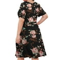 thumbnail image 4 of AOOCHASLIY Maxi Dresses for Women Clothes Womens Casual Plus Size V-Neck Print Short Sleeve Boho Dress Swing Dress With Pockets, 4 of 6