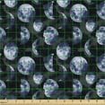thumbnail image 2 of Ambesonne Moon Fabric by the Yard, Night Concept Lunar Motifs Art, 3 Yards, Soft Blue Black and Grey, 2 of 5