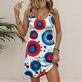 thumbnail image 3 of Blue Baby Shower Dress, American Flag Casual Tank Sundress With Pockets 4Th Of July Boho Beach T-Shirts Round Neck Dresses Off The Shoulder For Women White Short Dress (XXL, Blue) ZMTing, 3 of 5