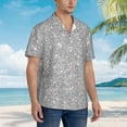 thumbnail image 3 of Kll Men'S Hawaiian Shirt Short Sleeve Button Down Beach Shirts-Glittersilver, 3 of 7