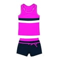 thumbnail image 1 of inhzoy Kids Girls Swimwear Racer Back Tank Top with Boyshort Tankini Set, 1 of 3