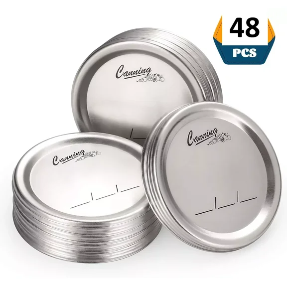 48-Pack Regular Mouth Canning Lids For Ball Kerr Mason Jars Food Grade Materials