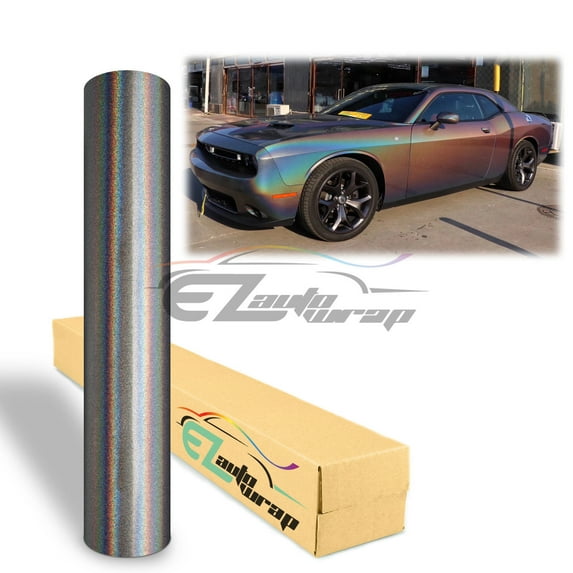 60"x180" Psychedelic Gray Gloss Metallic Rainbow Holographic Vinyl Wrap Sticker