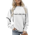 thumbnail image 6 of VISALY Pullover Crewneck Sweatshirt Graphic Sweatshirts Funny Crewneck Sweatshirt Long Sleeve Sweatshirt Fleece Sweater Fall Sweatshirt Oversized Sweatshirt Pullovers Tunic Sweater White S, 6 of 6
