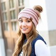 thumbnail image 2 of HSHDLDF Ponytail Messy Bun BeanieTail Women's Beanie Solid Ribbed Hat Cap, 2 of 6