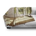 thumbnail image 3 of Italian Soft Flannel Fleece Throw Blanket, Summer Town House in Spring Vivid Garden Sunny Sky Art Print, Cozy Plush for Indoor and Outdoor Use, 70" x 90", Pale Caramel White, by Ambesonne, 3 of 6