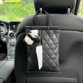 thumbnail image 4 of Bonita caja de pañuelos de papel para coche con forma de panda de dibujos animados, reposacabezas para asiento, soporte de torre de papel de cuero, organizador interior para coche, accesorios de estil, 4 of 4