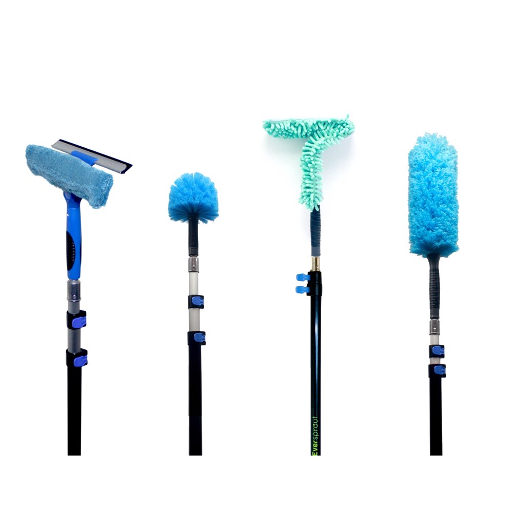 EVERSPROUT 4Pack Duster Squeegee Kit with ExtensionPole (20+ Foot