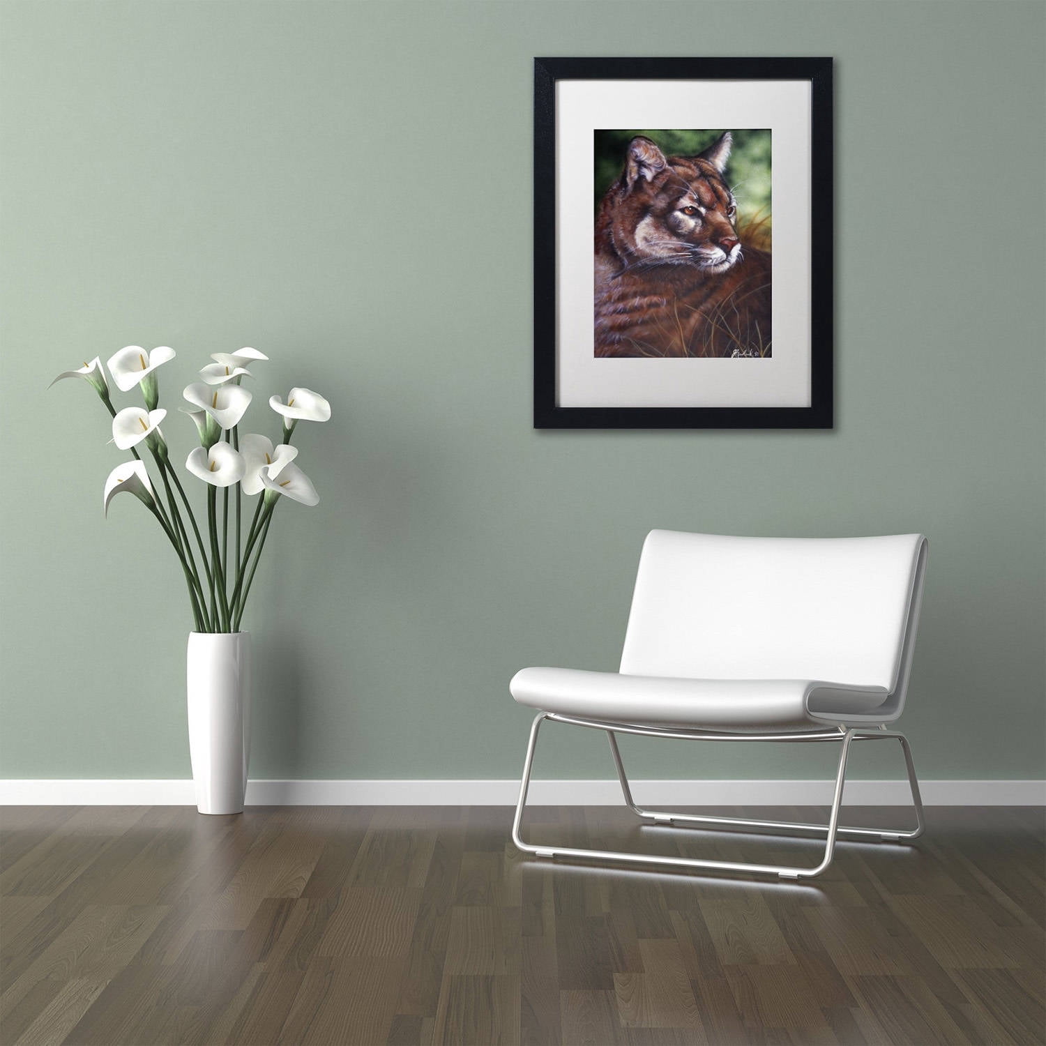Trademark Fine Art 'Watchful Eyes II' Canvas Art by Jenny Newland, White Matte, Black Frame