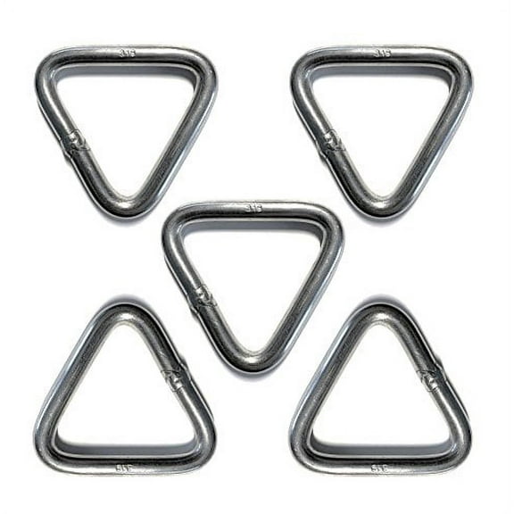 5 Pieces Stainless Steel 316 Triangle Ring Welded 5/16" x 2" (8mm x 50mm) Marine Grade