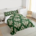 thumbnail image 3 of Manfei Green Damask Flower Bedding Comforter Set, Tribal Hippie Mandala Twin Comforter Sets, Teen Adult Female Man Reversible Bedding Set, Lightweight Room Decor, 2-Piece, 3 of 8