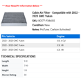 thumbnail image 2 of Cabin Air Filter - Compatible with 2022 - 2023 GMC Yukon, 2 of 2