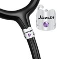 thumbnail image 1 of Stethoscope Charm With Birthstone & Personalized Engraved Initial Name ID Tag For Nurses Doctors Medical Gifts, 1 of 10