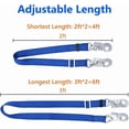 thumbnail image 2 of 1 Pcs Adjustable Climbing Lanyard, Non-Shock Absorbing Lanyard 4 - 6 Feet Outdoor Tree Climbing Belt Restraint Lanyards, Safety Belt Blue, 2 of 6