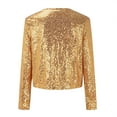 thumbnail image 5 of Women's Cardigan Jacket Lightweight Crew Neck Cardigan Women Sequins Cardigan Casual Long Sleeve Glitter Party Shiny Lapel Rave Outerwear Fashion Sweater Jackets, 5 of 8