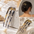 thumbnail image 3 of French Hair Pin for Women French Twist Hair Pin Acetate Large U Shaped Hair Forks 3 Prong Clips for Thick Hair Bun Updo Hair Sticks Elegant Hair Accessories for Daily Wedding Party Styling, 3 of 5