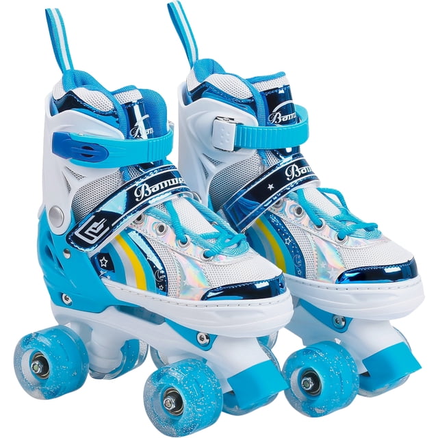 Patines de 4 ruedas Little monkey Ajustable Niño Niña Rueda luces LED Talla XS