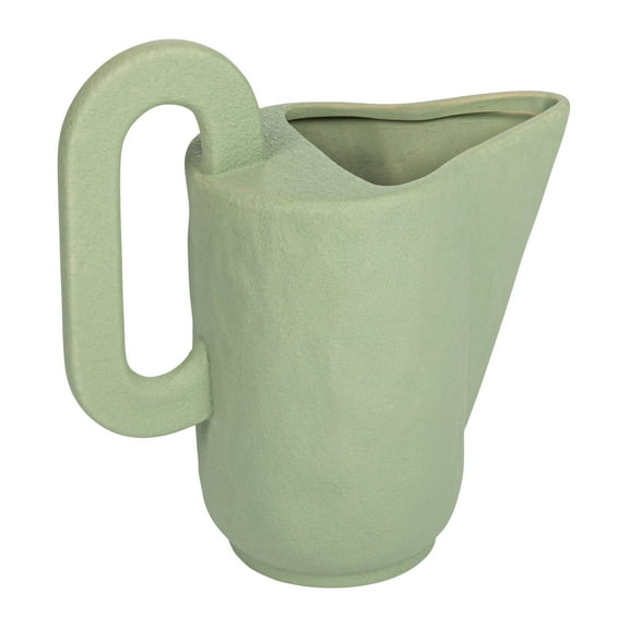 Bloomingville Decorative Stoneware Pitcher vase with Handle and Sand Finish, Mint Green