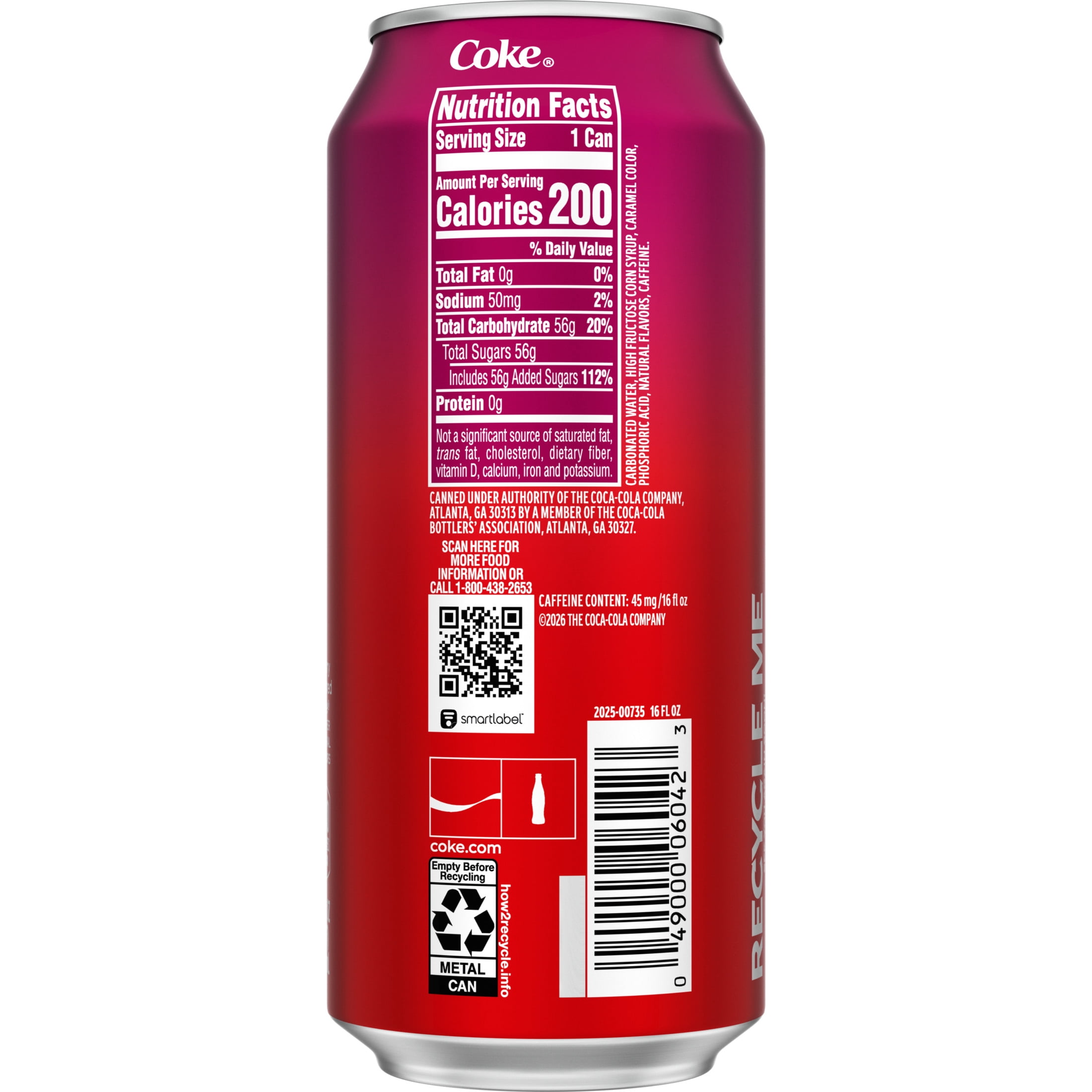 Coca-Cola Cherry Soda Pop Can, 16 fl oz - Walmart.com
