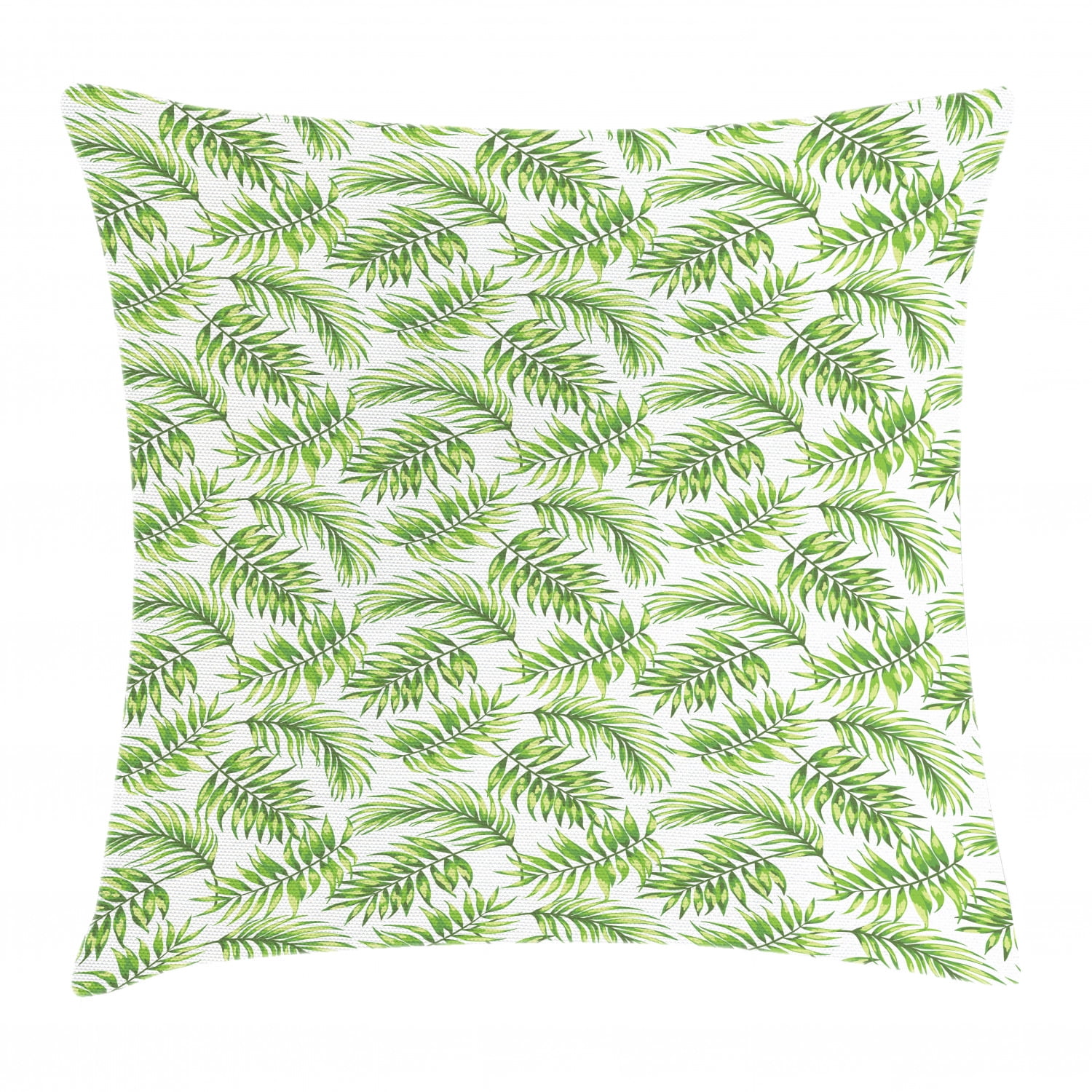 Palm Leaf Throw Pillow Cushion Cover, Exotic Pattern with Tropical