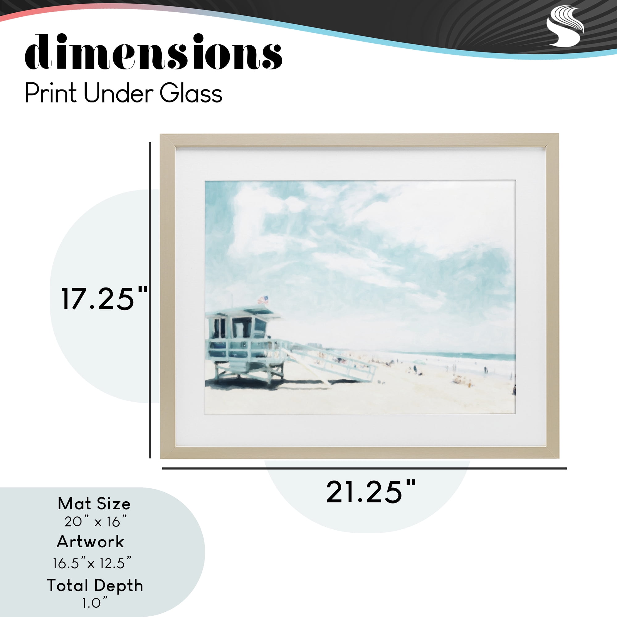 Stupell Industries Blue Beach Station Birch Framed Print Under Glass, design by Kim Curinga
