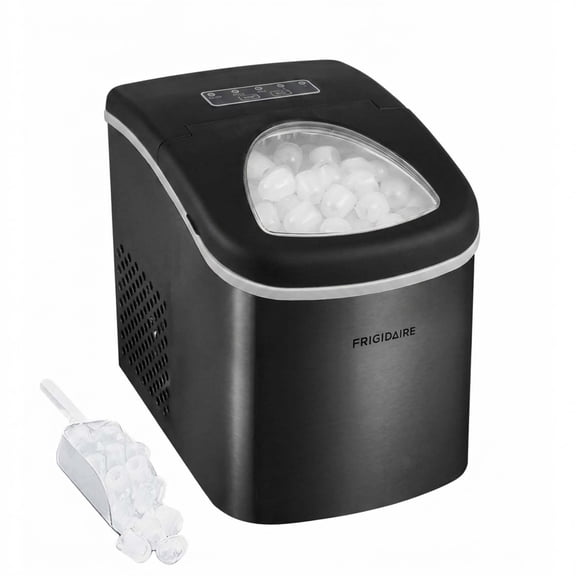 Frigidaire 26 lb Bullet Ice Maker Black Stainless Steel - compact, high-capacity icemaker producing bullet-shaped ice ideal for kitchens, parties, and entertaining