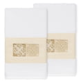 thumbnail image 3 of Authentic Hotel and Spa  100% Turkish Cotton Vivian 2PC Embellished Hand Towel Set Cream, 3 of 5