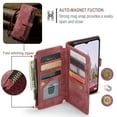 thumbnail image 4 of K-Lion for iPhone 13 Case Wallet for Women Men, Durable PU Leather Magnetic Wallet Flip Lanyard Strap Wristlet Zipper Card Holder Phone Case for Apple iPhone 13, Red, 4 of 6
