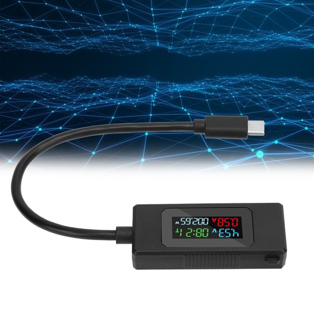 Multímetro USB, probador USB C Trobador rápido Detección de Protocolo de Alimentación de Almacenamiento 4-30V 0-6.5a Rango para Dispositivos Electrónicos