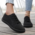 thumbnail image 4 of Unisex Canvas Sneakers Low Top Lace up Non Slip Work Shoes Lightweight Casual Tennis Comfortable Classic Footwear Black Size 10.5, 4 of 6