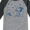 thumbnail image 3 of Peanuts - Snow Snoopy And Woodstock - Toddler & Youth Raglan Graphic T-Shirt, 3 of 5