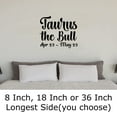 thumbnail image 2 of Taurus The Bull Zodiac Sign Astrology Wall Decals for Walls Peel and Stick wall art murals Black Large 36 Inch, 2 of 2
