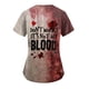 thumbnail image 3 of Camiseta con cuello en V y salpicaduras de sangre para mujer, suave, cómoda y elegante para fiestas de Halloween y uso diario, tallas S a XXL, 3 of 3