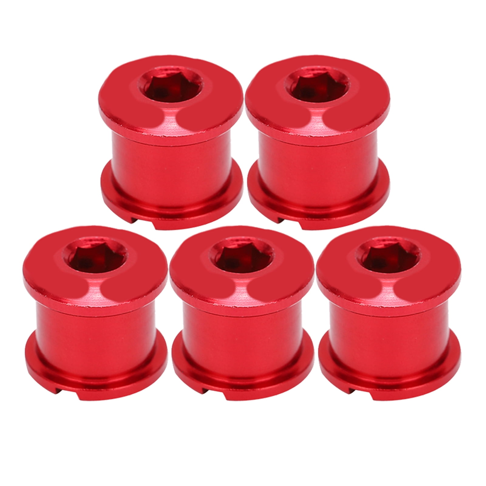 7075 Aluminum Road Bike Disc Screws, CNC Wear resistance  Strong Double Chainwheels   For Cycling Red