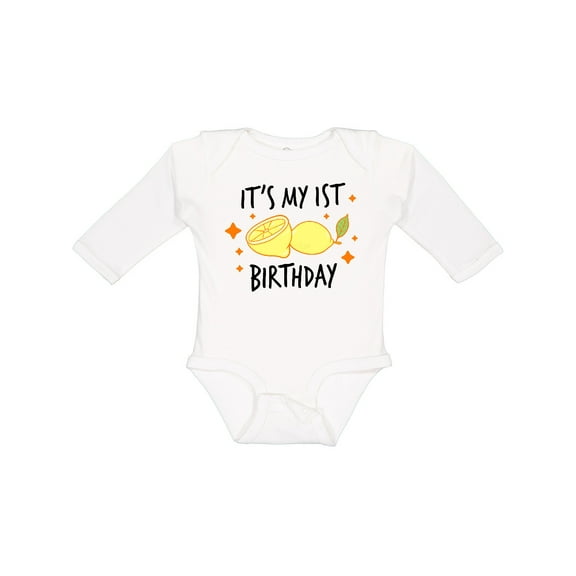 Inktastic Its My 1st Birthday with Lemons Boys or Girls Long Sleeve Baby Bodysuit