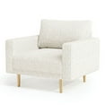 thumbnail image 2 of Remy Accent Chair, Bench Seat w Track Arms, Plush Off White Boucle, 2 of 5