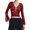 I1358 Red, variant on Likimi Womens T-Shirt V Neck Solid Color Lace Long Sleeve T Shirts For Women Slim Fit Soft Tops Blue Size L