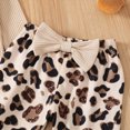 thumbnail image 5 of masbird Baby Girl Clothes Newborn 0 3 6 12 18 24 Months Fall Outfits Ruffle Knitted Long Seeve Romper Top & Flare Pants Sets,Khaki,12-18 M, 5 of 7