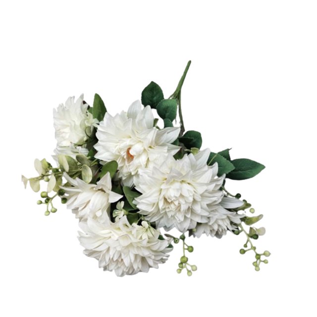 Billuyoard Flores de dalia artificiales versátiles de tela para cualquier ocasión Flores artificiales Decoración de fiesta Elegante blanco Type3 NO3