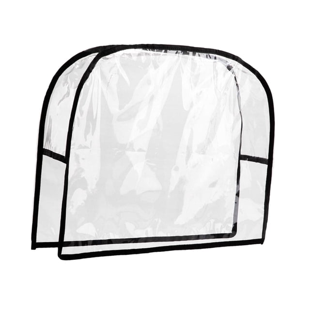 Funda trasera de silla profesional transparente para salón de belleza, centro de barbería Negro Redondo S