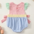 thumbnail image 3 of TOWED22 Newborn Infant Baby Girl Summer Outfit Strap Bunny Onesie One Piece Sleeveless Bubble Romper + Headband Light Pink,3-6 M, 3 of 6