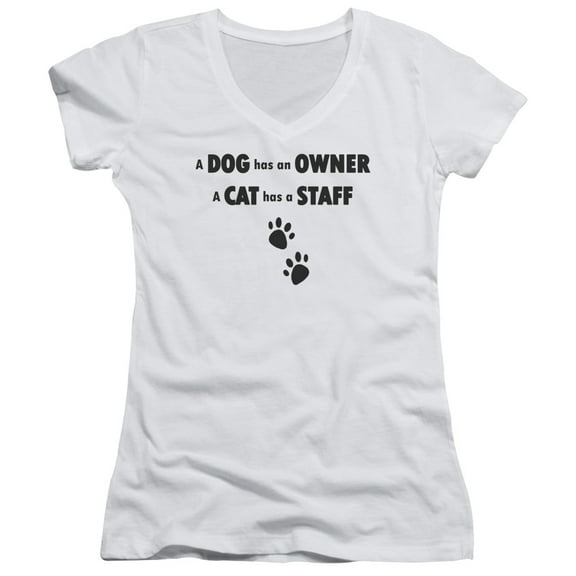 - Cat Has A Staff - Juniors Cap Sleeve V-Neck Shirt - XX-Large