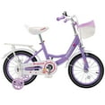 thumbnail image 5 of Girls Bike for Toddlers and Kids Ages 4-9 Years Old, 16 18 Inch Kids Bike with Flashing Training Wheels & Basket,Girls Bicycle with Handbrake & Kickstand, Pink/Purple, 5 of 14