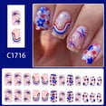thumbnail image 2 of 4th Of July Independence Day French Tip Press-On Nails, Almond,Red White Blue, Medium, 24 Count,G, 2 of 9
