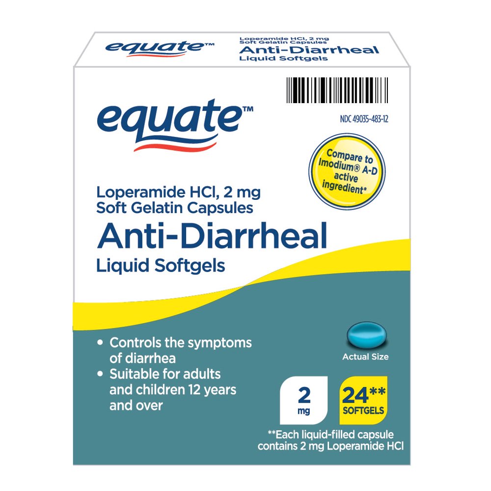 Equate AntiDiarrheal Liquid Softgels, 2 mg, 24 count