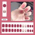 thumbnail image 1 of Uñas postizas HUOGUO, color mate, 24 unidades, de presión corta, 1 of 4