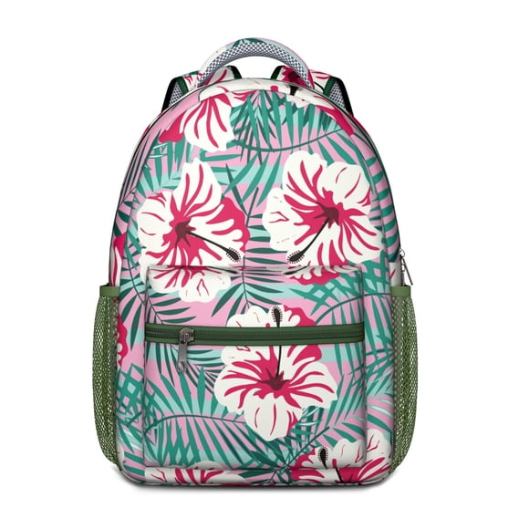 Nature Inspired Floral Print Bookbag - Waterproof Stylish Backpack for Commuters