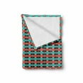 thumbnail image 2 of Geometric Soft Flannel Fleece Throw Blanket, Zigzag Lines with Triangles and Hexagons Abstract Shapes Pattern, Cozy Plush for Indoor and Outdoor Use, 50" x 70", Dark Coral Sea Green, by Ambesonne, 2 of 6