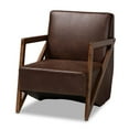 thumbnail image 1 of Baxton Studio Christa Dark Brown and Walnut Brown Finished Wood Accent Chair, 1 of 10