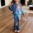thumbnail image 2 of Ccpelsie Toddler Girl Fall Winter Clothes Fall Winter Outfits Sweatshirt Bell Bottom Pants for Girls(Pink,9-10 Years), 2 of 8